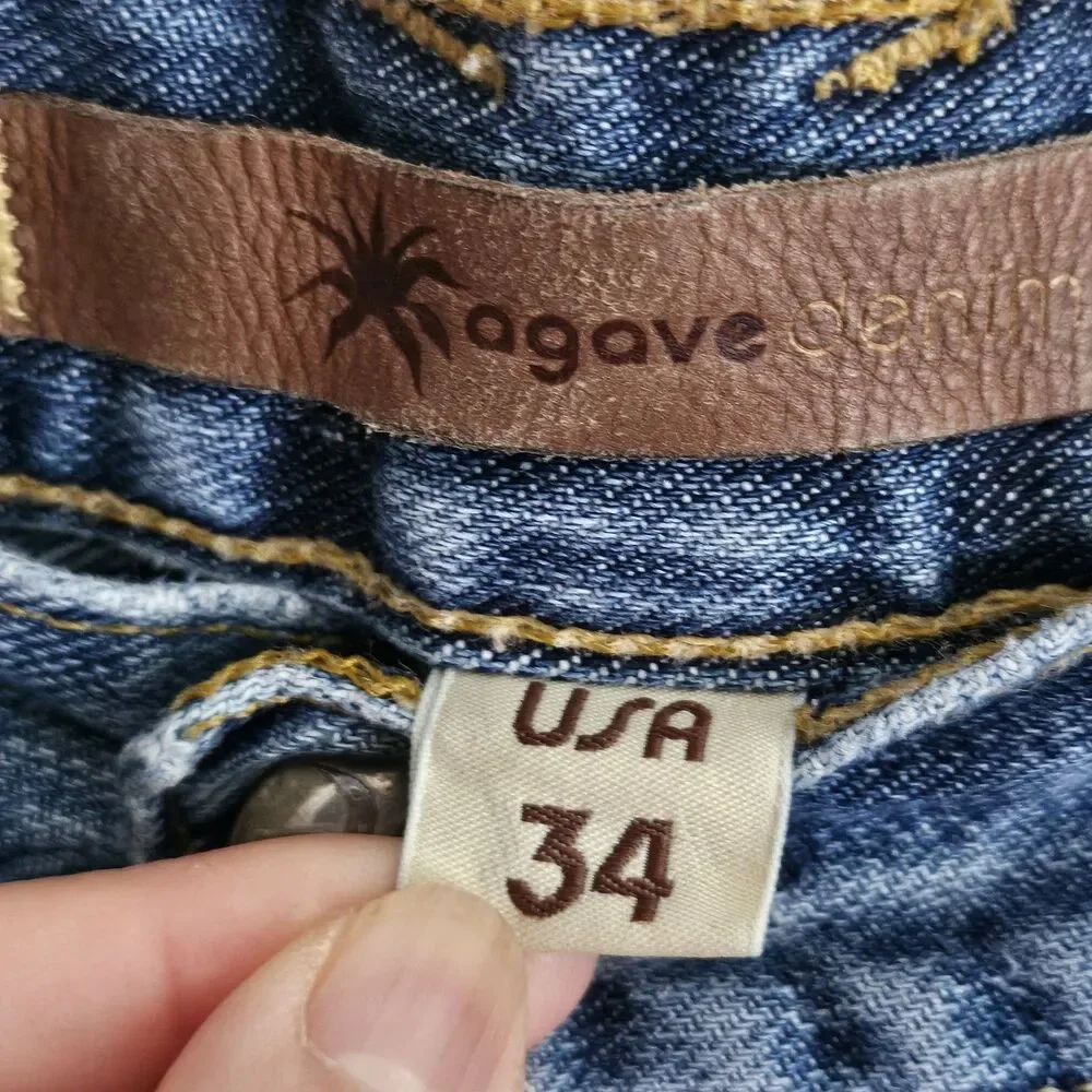 Agave Denim The Cowboy Bootcut Jeans Vintage Y2K Low Rise Made in USA Size 34